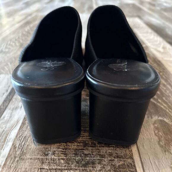 Splendid Lunelli Mule Size 9.5 Black Ribbed Knit Casual 2" Block Heel Shoe - Picture 4 of 10